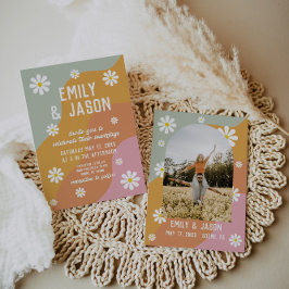 Retro Groovy 70er Hochzeit Einladung