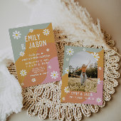 Retro Groovy 70er Hochzeit Einladung