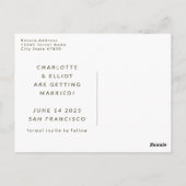 Retro Groovy 70er Hot Pink Save the Date Postkarte (Rückseite)