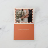 Retro Groovy 70er Ivory Orange Disco Foto Dankeskarte (Innenseite)