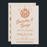 Retro Groovy 70er Ivory Orange Foto Disco Einladung<br><div class="desc">Retro Groovy 70er Niedlich Ivory Orange Disco Einladung mit Foto Back</div>