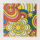 Retro Groovy 70er Jahre ästhetisch Puzzle (Horizontal)