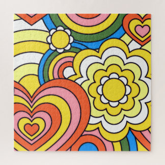 Retro Groovy 70er Jahre ästhetisch Puzzle