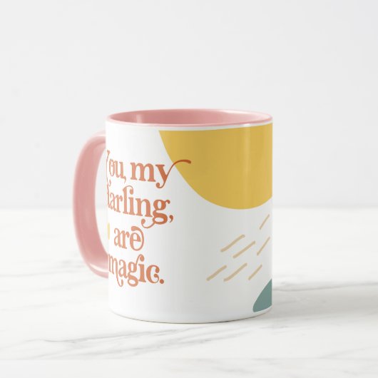 Retro Groovy 70er Jahre dachte, du bist mein Darli Tasse (Vorderseite Links)