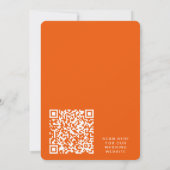 Retro Groovy 70er Jahre Helles Orange QR-Code Hoch Save The Date (Rückseite)