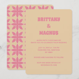 Retro Groovy 70er Jahre kühne Typografie Pfirsich Einladung