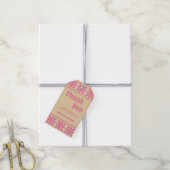 Retro Groovy 70er Jahre kühne Typografie Pfirsich  Geschenkanhänger (Mit Garn)