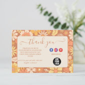 Retro Groovy 70er Jahre Themed Business Dankeskarte (Stehend Vorderseite)