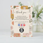 Retro Groovy 70er Jahre Themed Business Dankeskarte (Stehend Vorderseite)