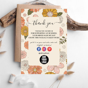 Retro Groovy 70er Jahre Themed Business Dankeskarte