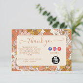 Retro Groovy 70er Jahre Themed Business Dankeskarte (Stehend Vorderseite)