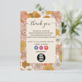 Retro Groovy 70er Jahre Themed Business Dankeskarte (Stehend Vorderseite)