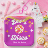 Retro Groovy 70er Let's Disco Birthday Party Pappteller (Party)