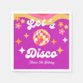 Retro Groovy 70er Let's Disco Birthday Party Serviette (Vorderseite)