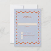 Retro Groovy 70er Niedlich Blue Orange Disco Hochz RSVP Karte (Rückseite)