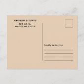 Retro Groovy 70er Niedlich Green Save the Date Ankündigungspostkarte (Rückseite)