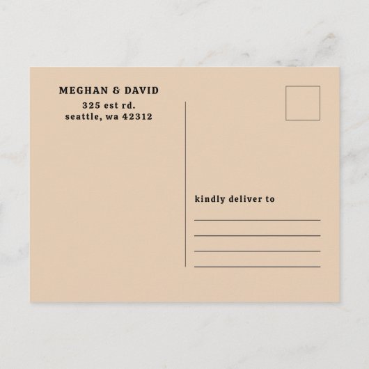 Retro Groovy 70er Niedlich Green Save the Date Ankündigungspostkarte (Rückseite)