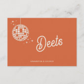 Retro Groovy 70er Niedlich Ivory Orange Disco Begleitkarte (Vorderseite)