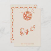 Retro Groovy 70er Niedlich Ivory Orange Disco RSVP Karte (Vorne/Hinten)