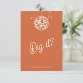 Retro Groovy 70er Niedlich Ivory Orange Disco RSVP Karte (Stehend Vorderseite)