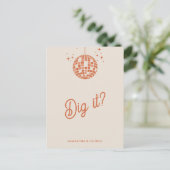 Retro Groovy 70er Niedlich Ivory Orange Disco UAWG Postkarte (Stehend Vorderseite)