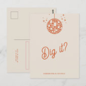 Retro Groovy 70er Niedlich Ivory Orange Disco UAWG Postkarte (Vorne/Hinten)