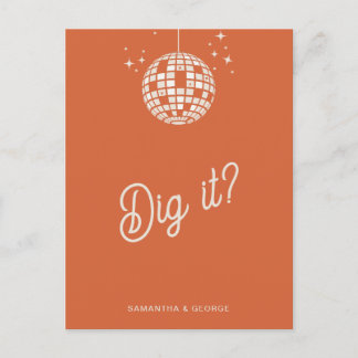 Retro Groovy 70er Niedlich Ivory Orange Disco UAWG Postkarte