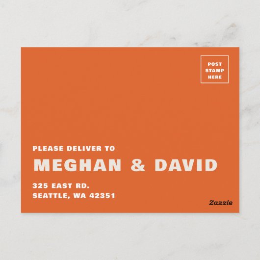 Retro Groovy 70er Niedlich Ivory Orange Pink UAWG Postkarte (Rückseite)