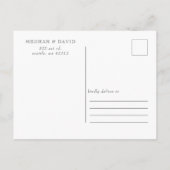 Retro Groovy 70er Niedlich Ivory Orange Pink Weddi Ankündigungspostkarte (Rückseite)