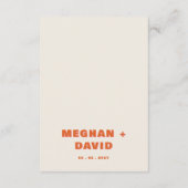 Retro Groovy 70er Niedlich Ivory Orange Pink Weddi Begleitkarte (Rückseite)