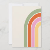 Retro Groovy 70er Niedlich Ivory Orange Pink Weddi Einladung (Rückseite)