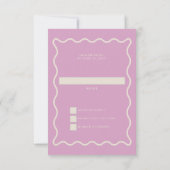 Retro Groovy 70er Niedlich Ivory Pink Disco Hochze RSVP Karte (Rückseite)