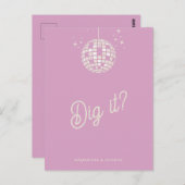 Retro Groovy 70er Niedlich Ivory Pink Disco UAWG Postkarte (Vorne/Hinten)