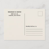 Retro Groovy 70er Niedlich Ivory Red Pink Save the Ankündigungspostkarte (Rückseite)