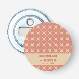 Retro Groovy 70er Pattern Boho Terracotta Wedding Flaschenöffner