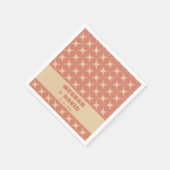 Retro Groovy 70er Pattern Boho Terracotta Wedding Serviette (Ecke)