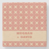 Retro Groovy 70er Pattern Boho Terracotta Wedding Steinuntersetzer (Vorderseite)