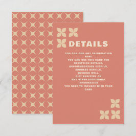 Retro Groovy 70er Pattern Terracotta Wedding Begleitkarte