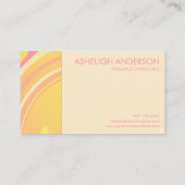 Retro Groovy 70er Pink + Gelb Abstrakte Wirbel Visitenkarte (Rückseite)