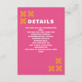 Retro Groovy 70er Pink Orange Wedding Begleitkarte (Vorderseite)