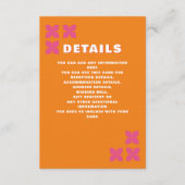 Retro Groovy 70er Pink Orange Wedding Begleitkarte (Vorderseite)