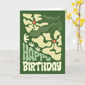 Retro Groovy 70er Psychedelic Floral Geburtstag Karte (Gelbe Blume)