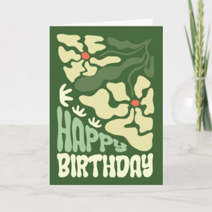 Retro Groovy 70er Psychedelic Floral Geburtstag Karte