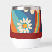 Retro Groovy 70er Regenbogen Gänseblümchen Benutze (Rückseite)
