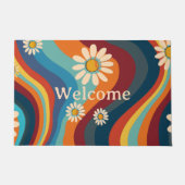 Retro Groovy 70er Regenbogen Gänseblümchen Fußmatte (Vorderseite)