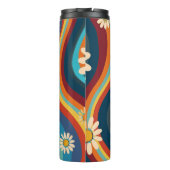 Retro Groovy 70er Regenbogen Gänseblümchen Name Thermosbecher (Rückseite)