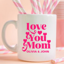 Retro Groovy 70er Themed Liebe You Mama Pink