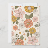 Retro Groovy 70er Themed Mute Tones Baby Dusche Einladung (Rückseite)