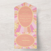 Retro Groovy 70er Themed Mutes Hochzeit All In One Einladung (Innen Boden)