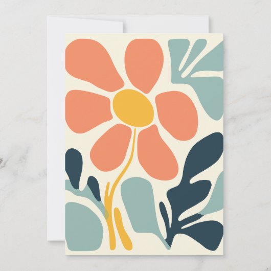 Retro Groovy 70er Themed Mutes Hochzeit Einladung (Rückseite)